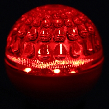 Лампа шар e27 10 LED Ø50мм красная 24В (постоянное напряжение)