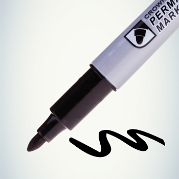 Маркер перманентный Multi Marker Slim 2мм, черный, пулевидный Crown