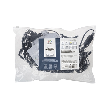 Гирлянда светодиодная Бахрома (Айсикл) 4,8х0,6м 176 LED ТЕПЛЫЙ БЕЛЫЙ черный ПВХ IP65 постоянное свечение 230В нужен блок 303-500 NEON-NIGHT