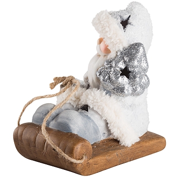 Керамическая фигурка Дед Мороз на санях 13x9,5x14 см