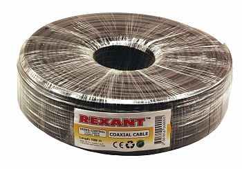 Кабель ККСВ-П+2х0,5 мм, 100 м, черный, REXANT