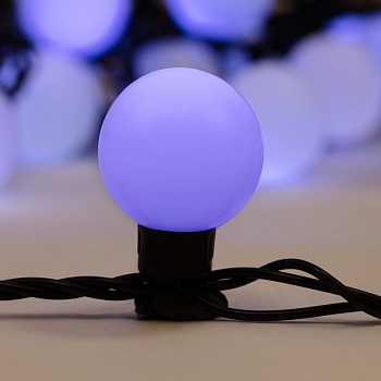 Гирлянда светодиодная Мультишарики Ø38мм 10м 40 LED БЕЛЫЙ черный ПВХ IP65 постоянное свечение 230В нужен блок 303-500 NEON-NIGHT