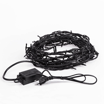 Гирлянда Твинкл Лайт 10 м, черный ПВХ, 100 диодов, цвет белый/мультиколор (контроллер в комплекте)