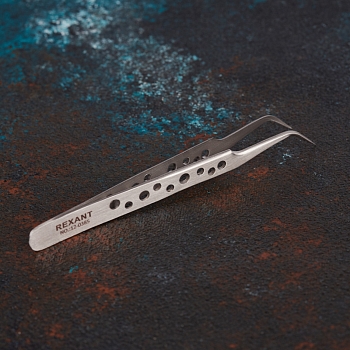 Пинцет изогнутый узкий 120мм Airy (блистер) REXANT