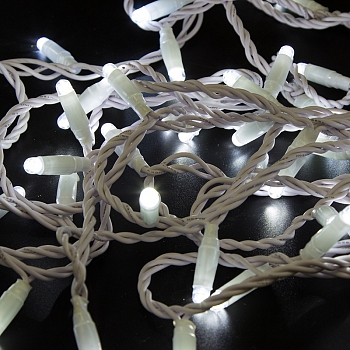 Гирлянда светодиодная Нить 10м 100 LED БЕЛЫЙ белый ПВХ IP65 эффект мерцания 230В соединяется нужен блок 303-500-1 NEON-NIGHT
