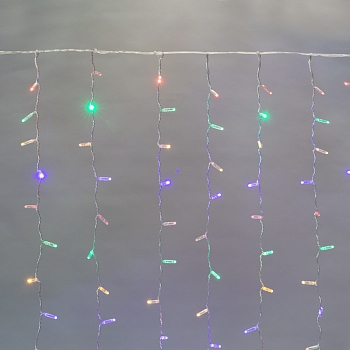 Гирлянда светодиодная Занавес 2х3м 448 LED МУЛЬТИКОЛОР прозрачный ПВХ IP65 постоянное свечение 230В нужен блок 303-500-1 NEON-NIGHT