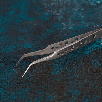 Пинцет изогнутый узкий 120мм Airy (блистер) REXANT