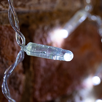 Гирлянда светодиодная Занавес 2х1,5м 192 LED БЕЛЫЙ прозрачный ПВХ IP65 эффект мерцания 230В блок в комплекте NEON-NIGHT