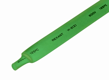 Трубка термоусаживаемая ТУТ нг 9,0/4,5мм, зеленая, упаковка 50 шт. по 1м REXANT