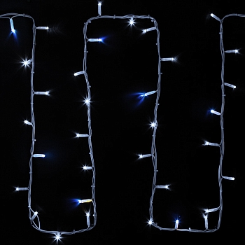 Гирлянда светодиодная Нить 20м 200 LED БЕЛЫЙ белый каучук IP67 эффект мерцания 230В соединяется нужен блок 315-001 NEON-NIGHT