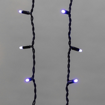 Гирлянда светодиодная Бахрома (Айсикл), 5,6x0,9м, 240 LED СИНИЙ, черный КАУЧУК 2,3мм, IP67, эффект мерцания, 230В NEON-NIGHT (нужен шнур питания 315-000)