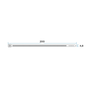 Стяжка кабельная нейлоновая 200x4,8мм, белая (100 шт/уп) REXANT