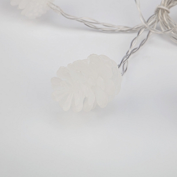 Гирлянда светодиодная Шишки 1,5 м, 10 LED, прозрачный ПВХ, цвет свечения теплый белый, 2 х АА (батарейки не в комплекте) NEON-NIGHT