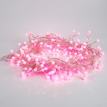 Гирлянда Мишура LED 6 м прозрачный ПВХ, 576 диодов, цвет розовый