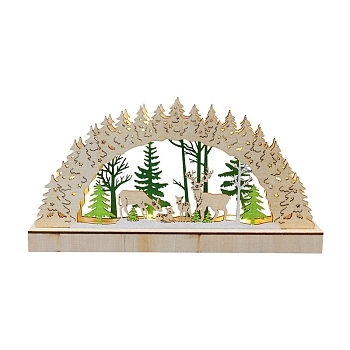 Деревянная фигурка с подсветкой Семейство оленей 30х5х15,7 см