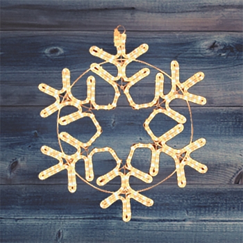 Фигура Снежинка цвет ТЕПЛЫЙ БЕЛЫЙ, размер 55x55 см NEON-NIGHT