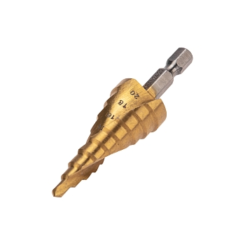 Сверло по металлу ступенчатое ТИТАН 4,0-20,0мм, 76мм, 65 HRC, Р6М5 TiN KRANZ