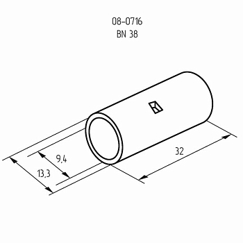 Соединительная гильза L-32мм, 35мм² (ГМЛ (DIN) 35) REXANT