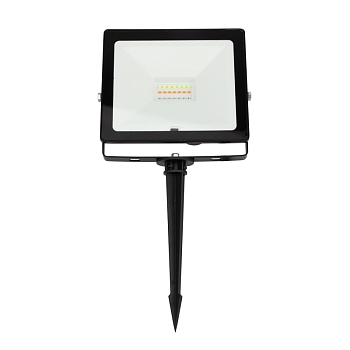 Прожектор светодиодный REXANT с пультом дистанционного управления 20 Вт, цвет свечения мультиколор (RGB) + опора на грунте 605-100