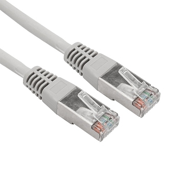 Шнур коммутационный, патч-корд F/UTP RJ45-RJ45, CAT 5e, LSZH серый, 3м REXANT