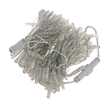 Гирлянда светодиодная Нить 10м 100 LED ТЕПЛЫЙ БЕЛЫЙ прозрачный ПВХ IP65 постоянное свечение 24В соединяется NEON-NIGHT нужен транс-ор 531-100/531-311/531-312