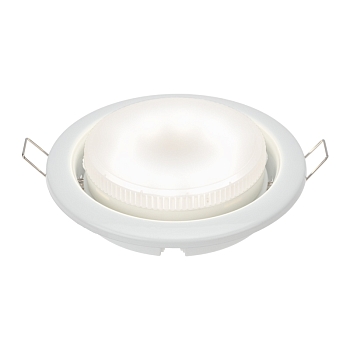 Комплект лампы и светильника GX53 «ЯРКИЙ НЕЙТРАЛЬНЫЙ БЕЛЫЙ» лампа 15,5 Вт  нейтрального белого цвета свечения 4000 K и светильник под лампу GX53 белого цвета (604-068+608-001) REXANT