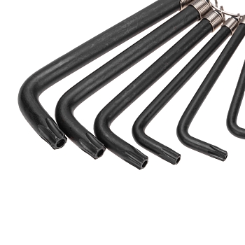 Набор ключей имбусовых TORX KRANZ T10-T50, CrV, 9 шт., оксидированные, на кольце