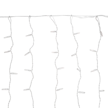 Гирлянда светодиодная Занавес 2х1,5м 300 LED БЕЛЫЙ прозрачный ПВХ IP65 постоянное свечение 230В блок в комплекте NEON-NIGHT