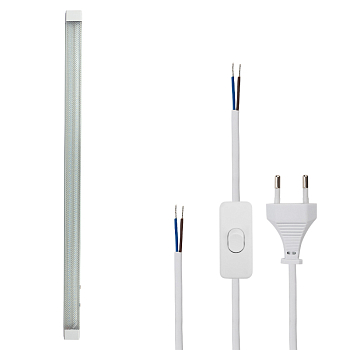 Комплект Светодиодный линейный светильник REXANT СПО 110 ПРИЗМА 55 Вт, 185-265 В, IP20, 5225 Лм, 6500 K холодный свет + Сетевой шнур с выключателем