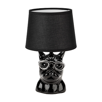 Светильник декоративный настольный МОБИ "Бульдог", с цоколем Е14, 40Вт, цвет черный REXANT