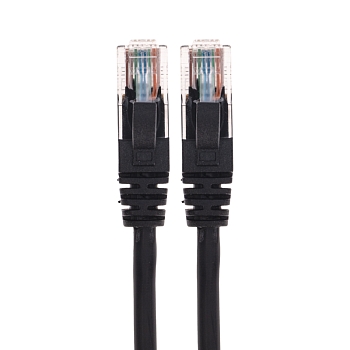 Патч-корд U/UTP, CAT 5e, RJ45-RJ45, 26AWG, LSZH, черный, 2м REXANT