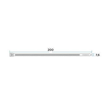 Стяжка кабельная нейлоновая 200x7,6мм, белая (100 шт/уп) REXANT