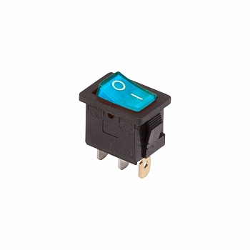 Выключатель клавишный 250В 6А (3с) ON-OFF синий с подсветкой Mini REXANT