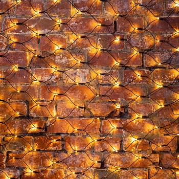 Гирлянда светодиодная Сеть 1х1,5м 160 LED ТЕПЛЫЙ БЕЛЫЙ черный ПВХ IP65 свечение с динамикой 230В блок в комплекте NEON-NIGHT