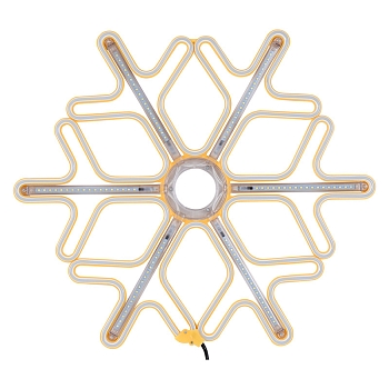 Фигура Снежинка из гибкого неона с эффектом тающих сосулек, 60х60 см, цвет свечения теплый белый/белый NEON-NIGHT