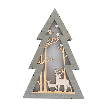 Деревянная фигурка с подсветкой Елочка 20х6,5х29 см