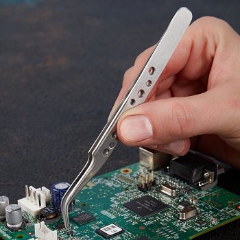 Пинцет изогнутый узкий 120мм Airy (блистер) REXANT