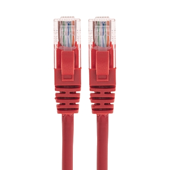 Патч-корд U/UTP, CAT 5e, RJ45-RJ45, 26AWG, LSZH, красный, 0,3м REXANT