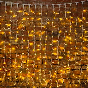 Гирлянда светодиодная Занавес 2х3м 600 LED ТЕПЛЫЙ БЕЛЫЙ белый ПВХ IP65 постоянное свечение 230В нужен блок 303-500-1 NEON-NIGHT