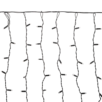 Гирлянда светодиодная Занавес 2х0,8м 160 LED ТЕПЛЫЙ БЕЛЫЙ черный ПВХ IP65 постоянное свечение 230В нужен блок 303-500 NEON-NIGHT