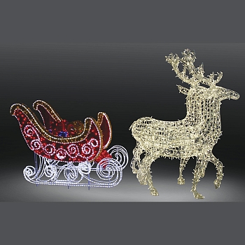 Фигура олени с санями 350х195 см NEON-NIGHT