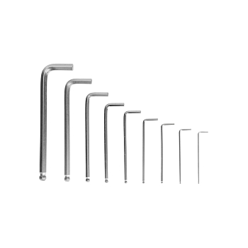 Набор ключей имбусовых HEX KRANZ 1,5-10 мм, CrV, 9 шт., удлиненные, с шаром