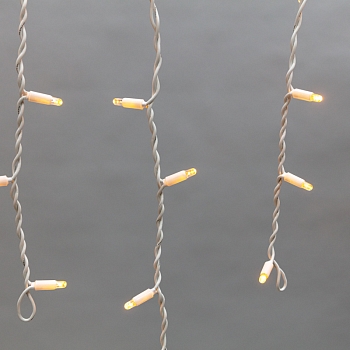 Гирлянда светодиодная Бахрома (Айсикл) 4,0х0,6м 128 LED ЖЕЛТЫЙ белый каучук 2,3мм IP67 постоянное свечение 230В нужен блок 315-001 NEON-NIGHT