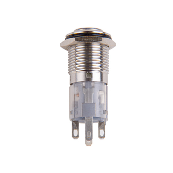 Кнопка антивандальная Ø16 12В(LED) Б/Фикс (5с) OFF-(ON)/ON-(OFF) синяя (A-16-C4) REXANT