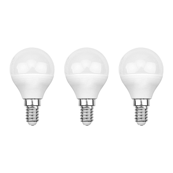 Лампа светодиодная Шарик (GL) 7,5Вт E14 713Лм 4000K нейтральный свет (3 шт/уп) REXANT