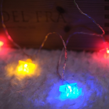 Гирлянда светодиодная Звездочки 1,5 м, 10 LED, прозрачный ПВХ, цвет свечения мультиколор, 2 х АА (батарейки не в комплекте) NEON-NIGHT