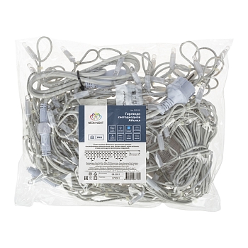 Гирлянда светодиодная Бахрома (Айсикл) 4,0х0,6м 128 LED СИНИЙ белый каучук 2,3мм IP67 постоянное свечение 230В нужен блок 315-001 NEON-NIGHT