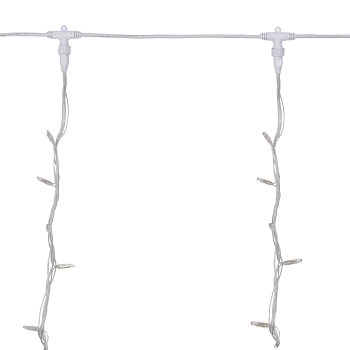 Гирлянда светодиодная Занавес 2х6м 360 LED БЕЛЫЙ прозрачный ПВХ IP65 эффект водопада 24В не соединяется трансформатор в комплекте NEON-NIGHT