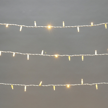 Гирлянда светодиодная Нить 20м 200 LED ТЕПЛЫЙ БЕЛЫЙ белый каучук IP67 постоянное свечение 230В соединяется нужен блок 315-001 NEON-NIGHT