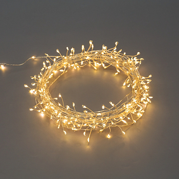 Гирлянда светодиодная Роса Фейерверк с контроллером 10м, 250LED, ТЕПЛЫЙ БЕЛЫЙ, IP20, на катушке NEON-NIGHT